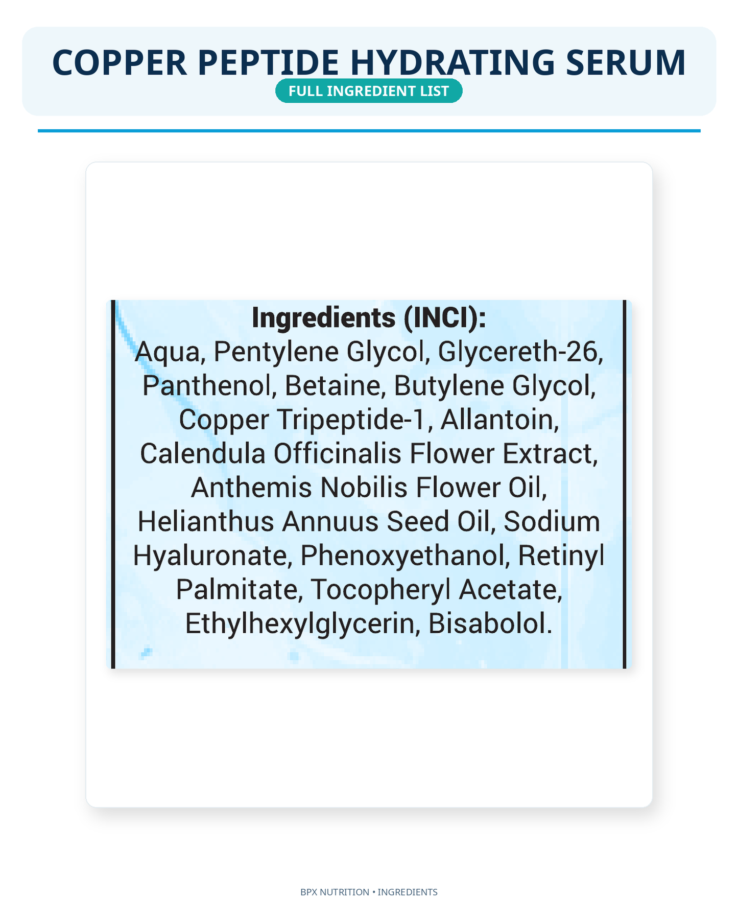 BPX GHK-Cu Copper Peptide Hydrating Serum