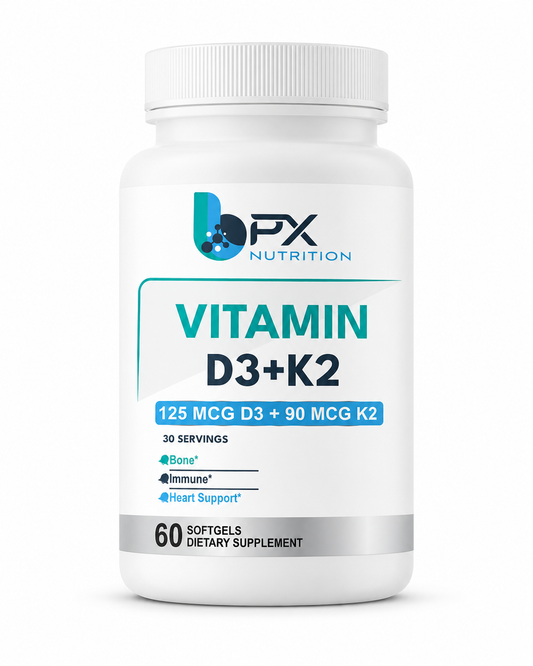 BPX Vitamin D3 + K2 (MK-7) softgels, front