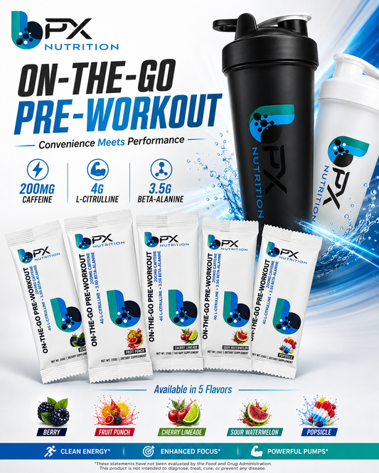 On-the-Go Pre-Workout Sampler Pack + BPX Shaker Bottle