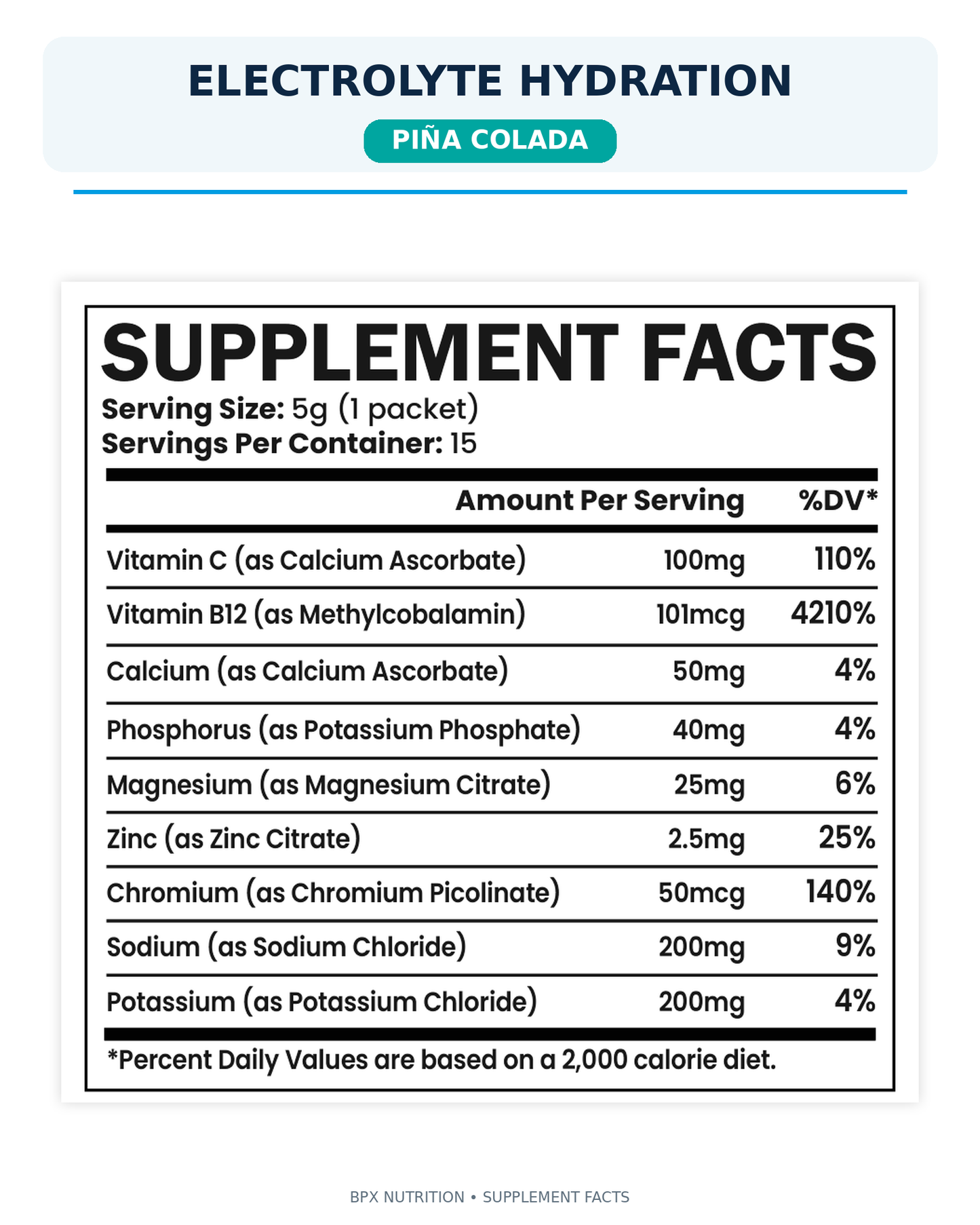 BPX Electrolyte Hydration + Vitamin C & B12