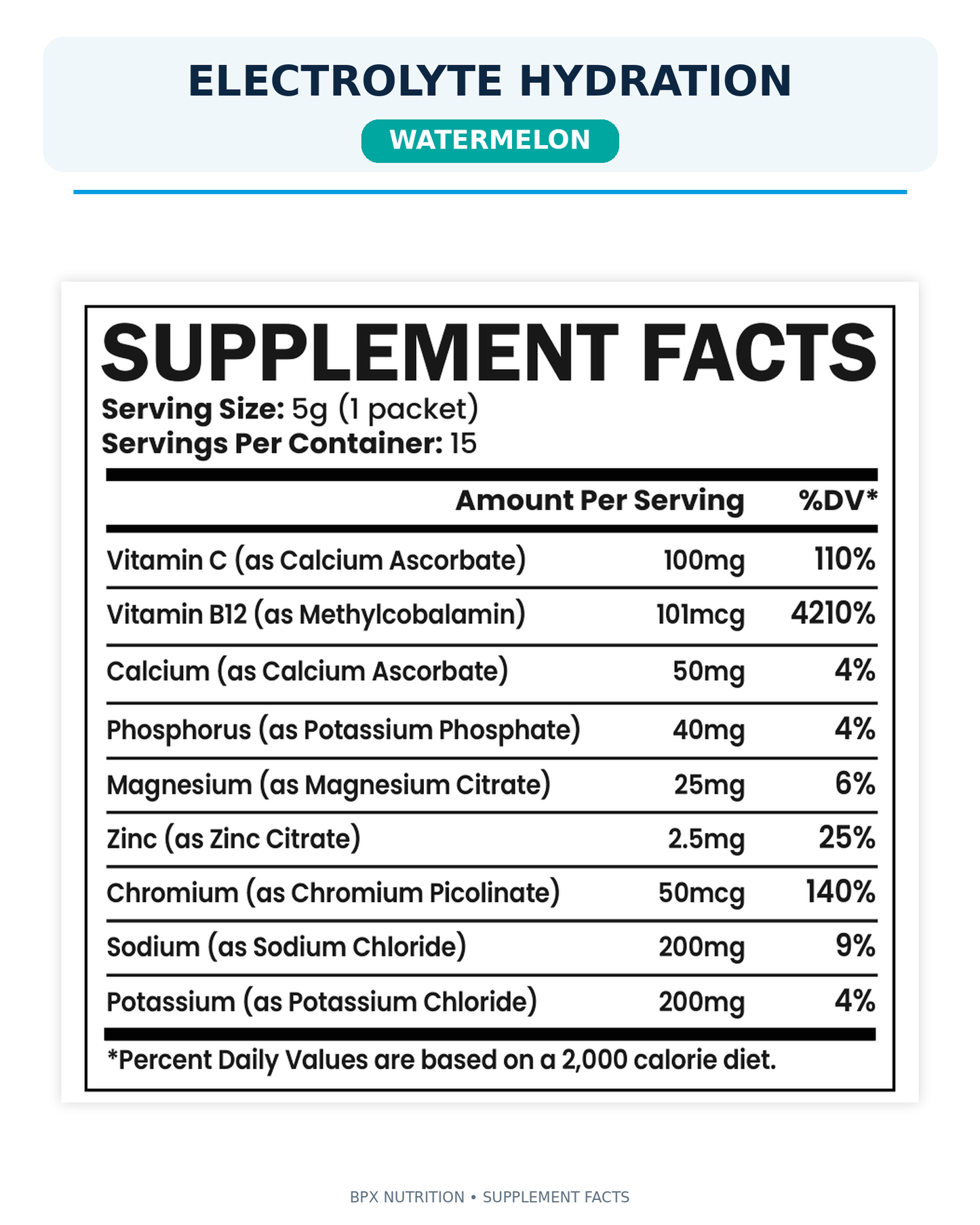 BPX Electrolyte Hydration + Vitamin C & B12