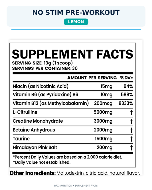 BPX No Stim Pre-Workout