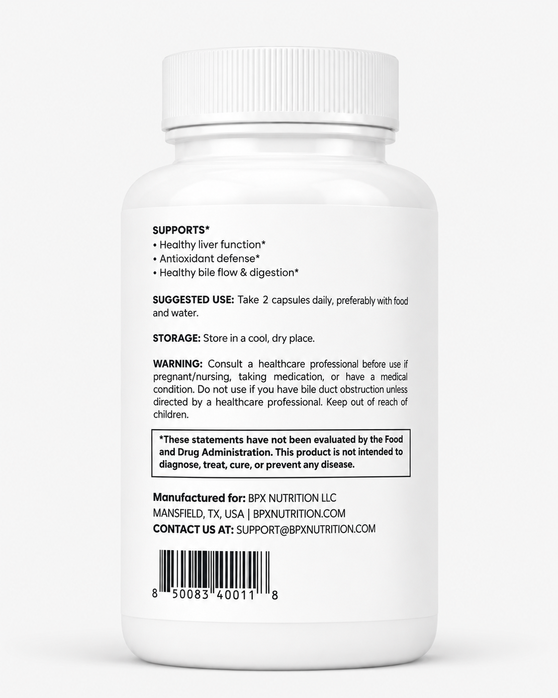 BPX TUDCA + Milk Thistle Liver Support