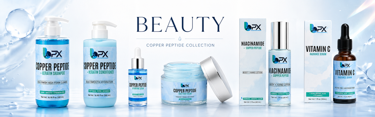 BPX copper peptide beauty collection – shampoo, conditioner, serums and creams