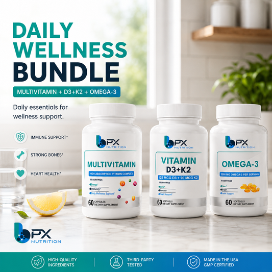 BPX Daily Vitamin Wellness Bundle – multivitamin, D3 K2 and omega-3